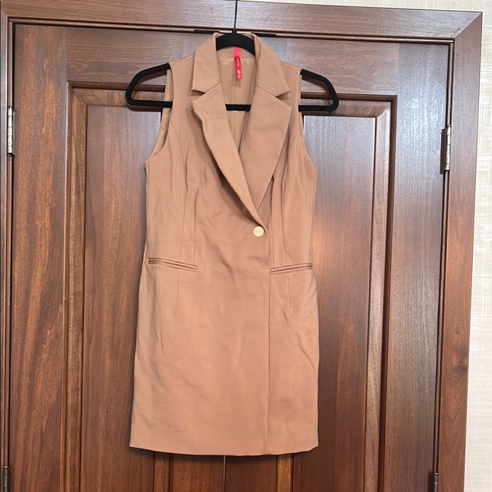 SPANX Tan Sleeveless Dress